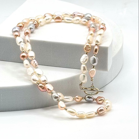 Genuine Natural Fashion Baroque Nugget Freshwater Pearl Necklace - Picture 3 of 9